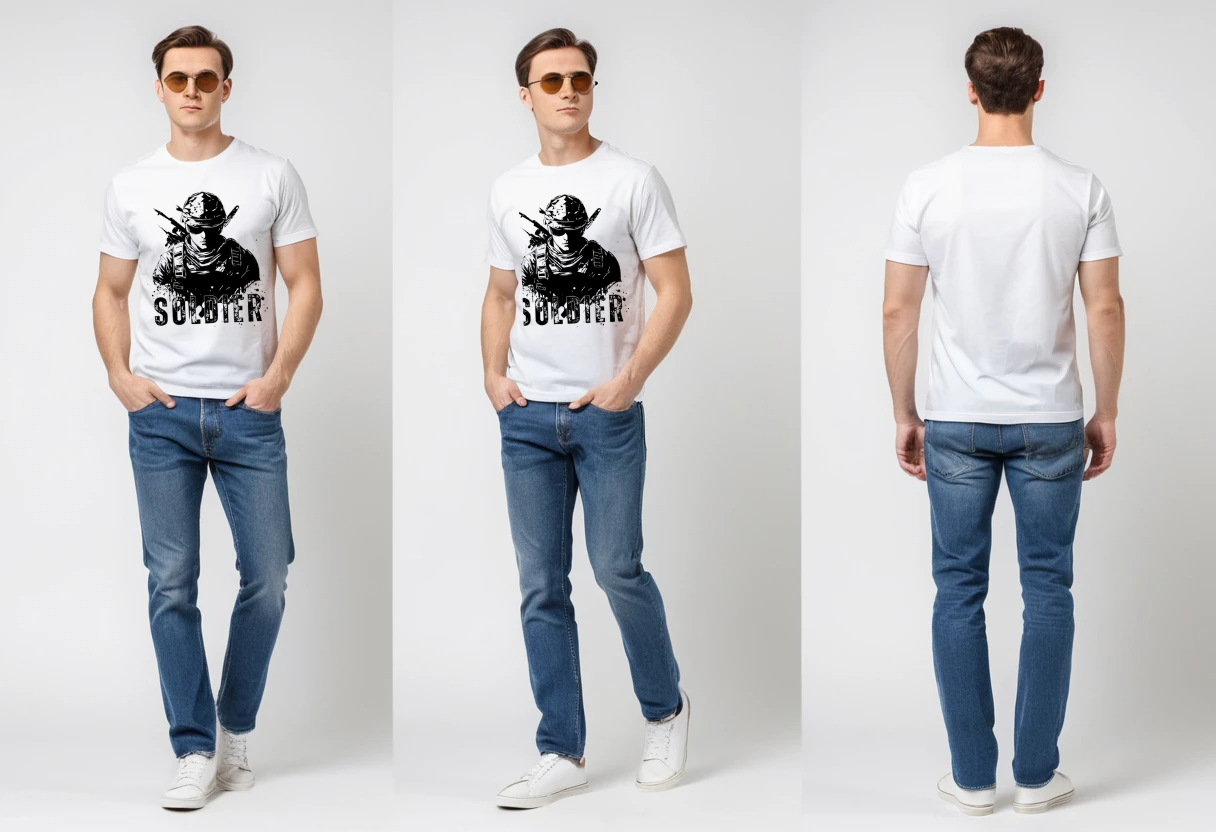 Men's white graphic printed half sleeve t-shirt