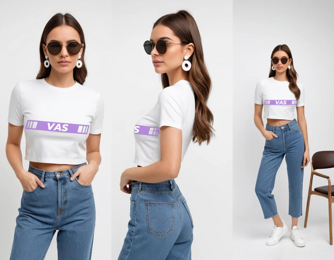 Women's graphic printed white crop top
