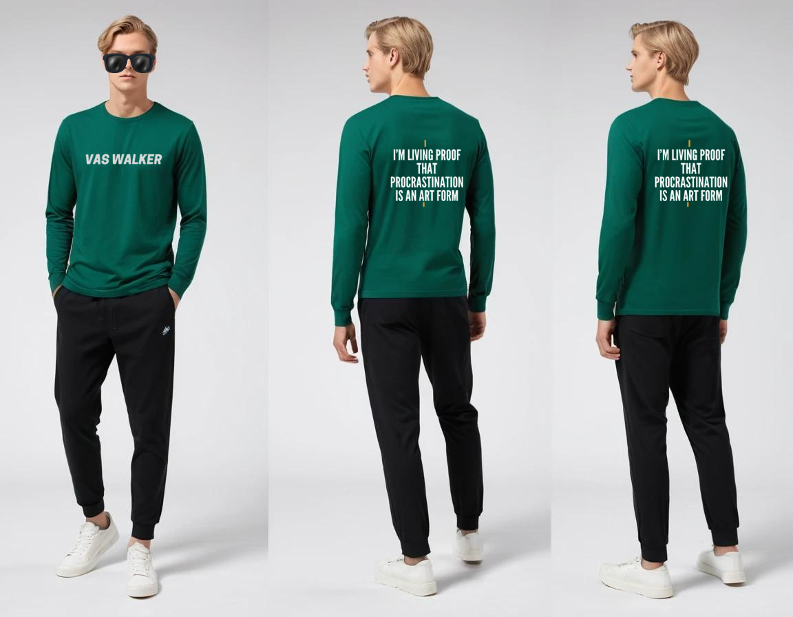 Men's bottle green graphic printed full sleeve t-shirt