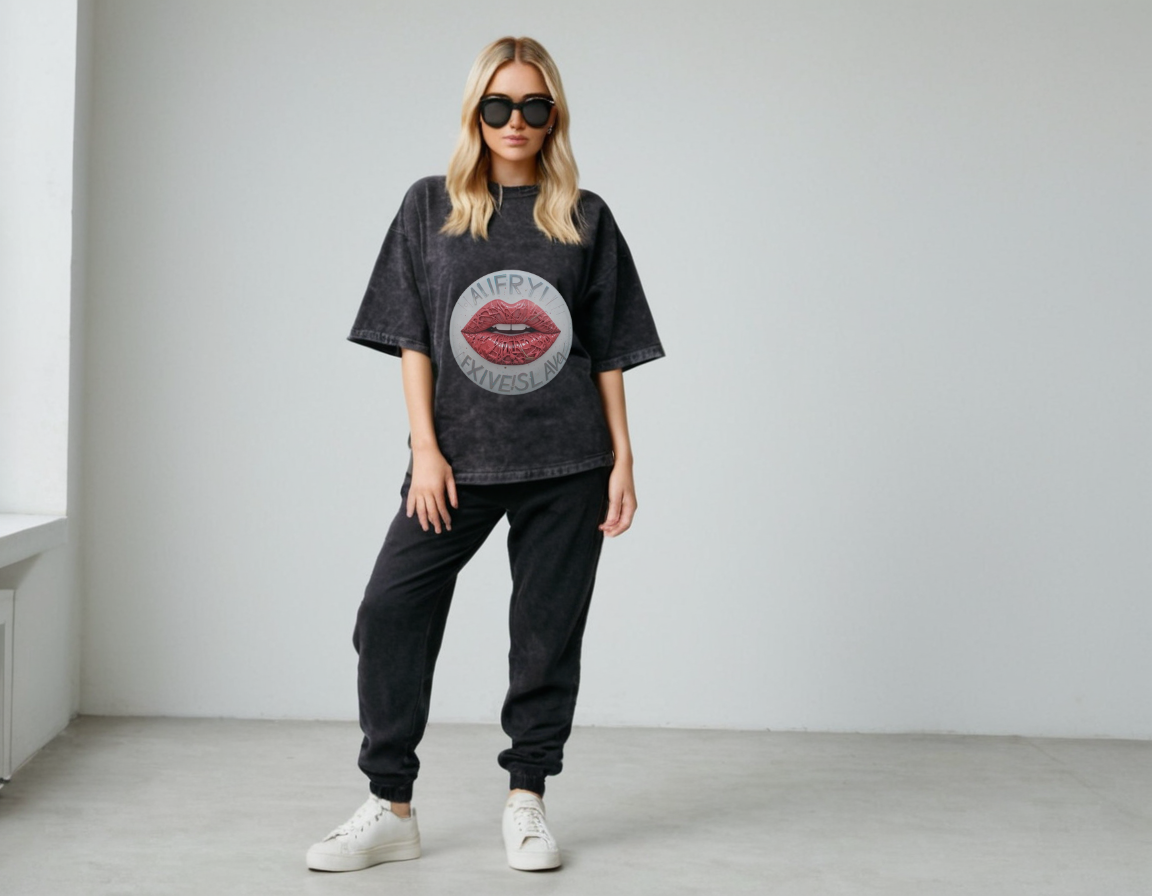 Women's black acid wash oversized t-shirt