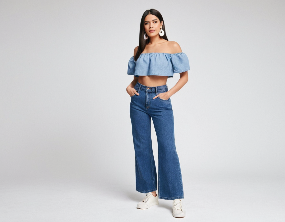 Women's blue baggy jeans