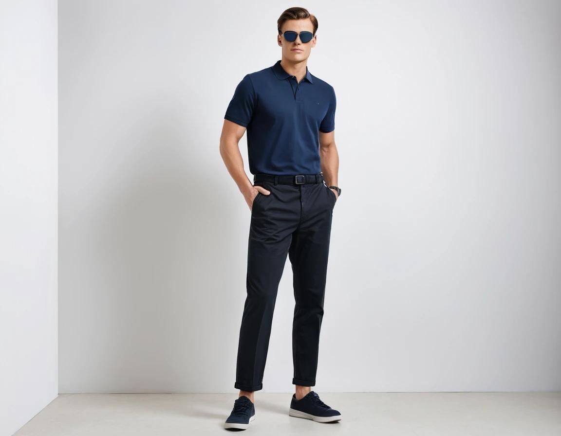 Men's navy blue polo