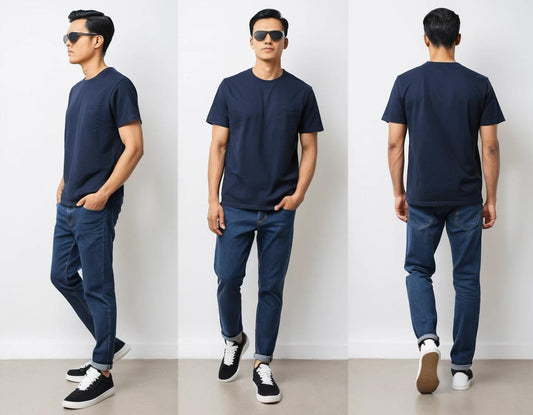 Men's blue straight fit jeans