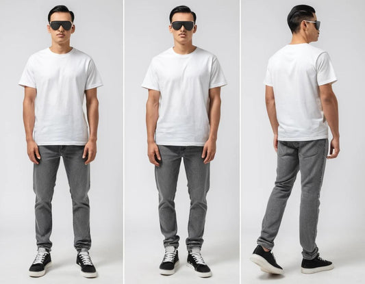 Men's grey straight fit jeans