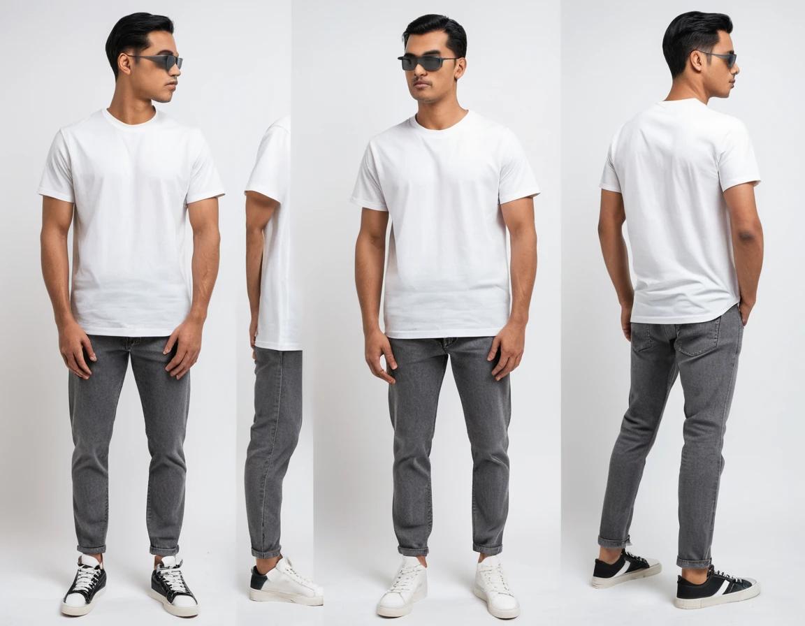 Men's grey straight fit jeans