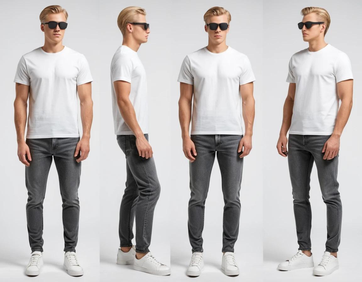 Men's grey slim fit jeans