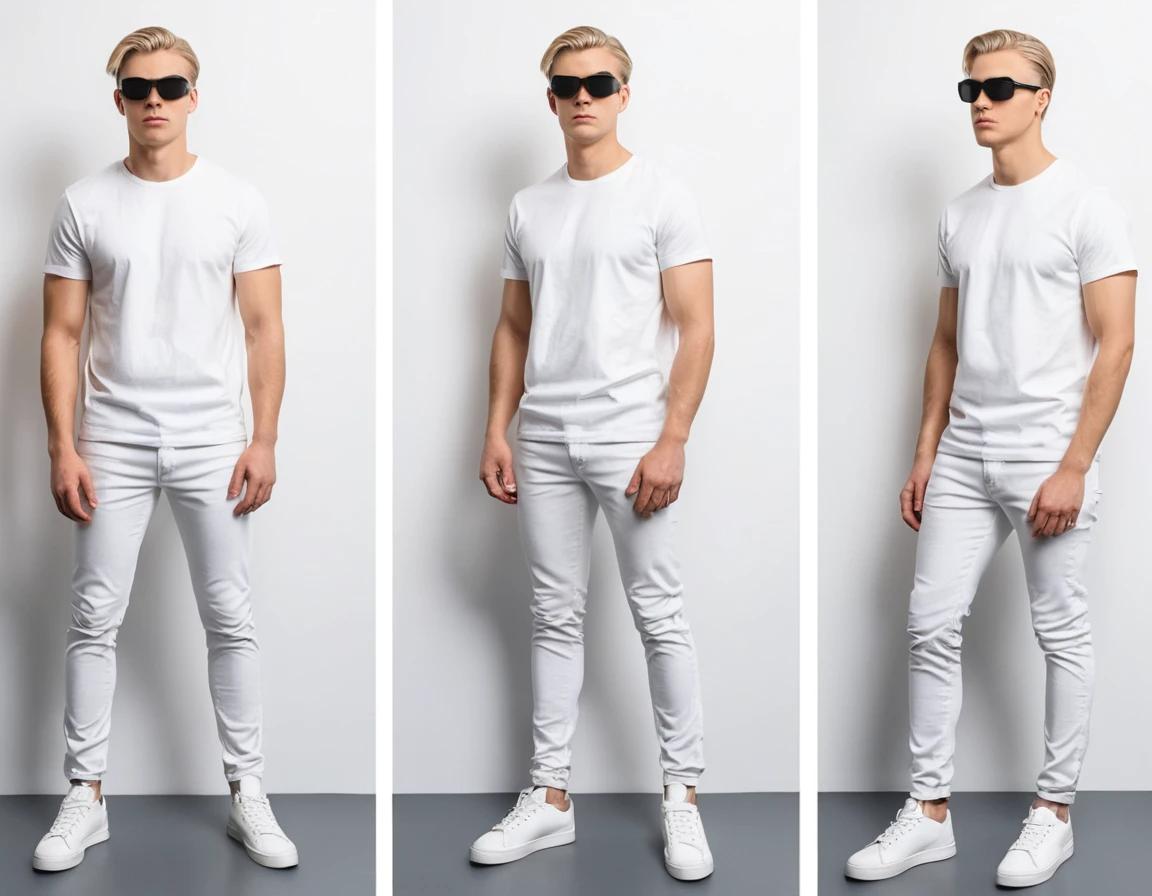Men's white skinny jeans
