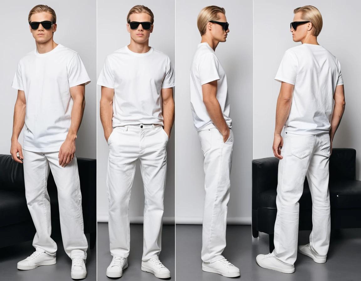 Men's white baggy jeans