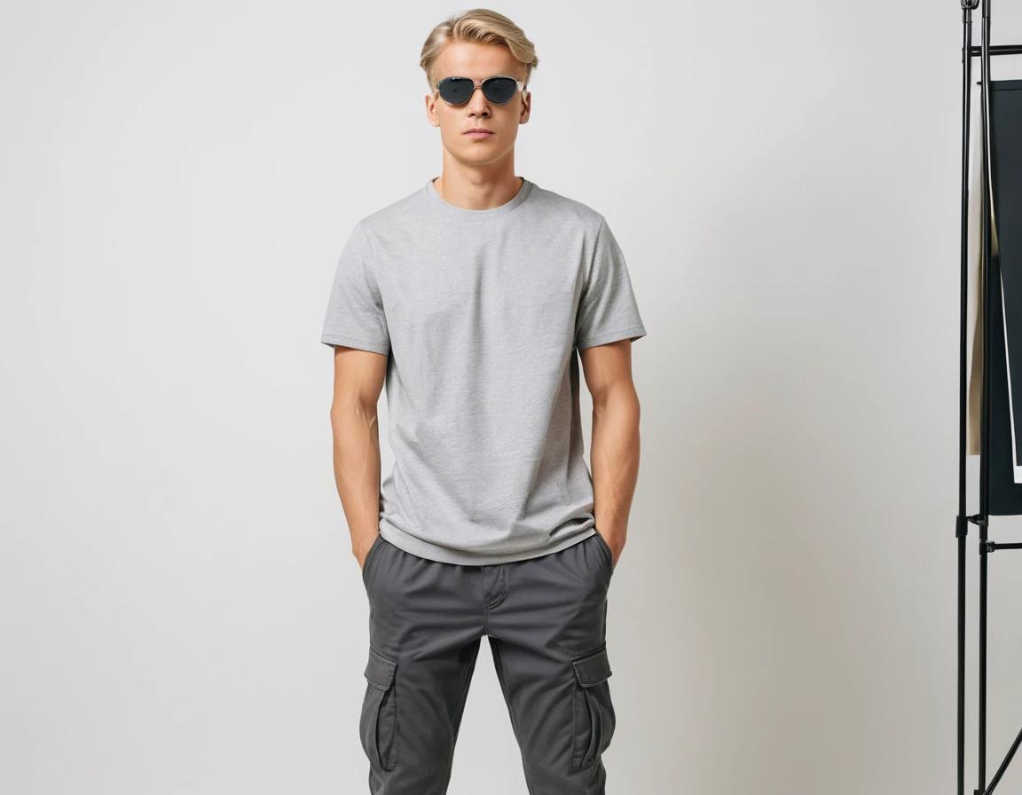 Men's grey cargo pant