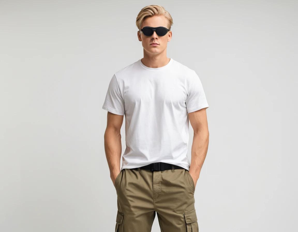 Men's khaki cargo pant