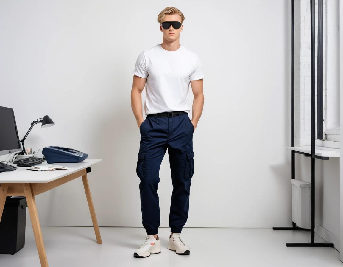 Men's navy blue cargo pant