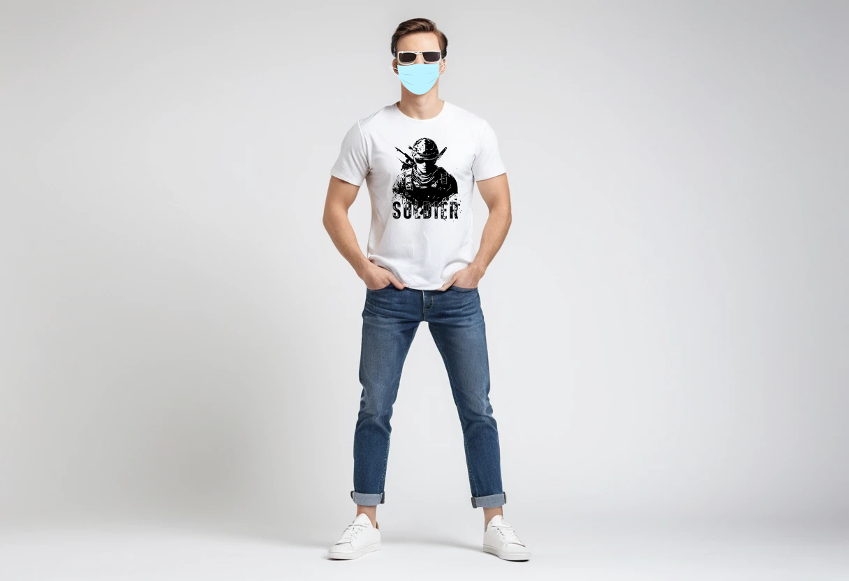 Men's white graphic printed half sleeve t-shirt