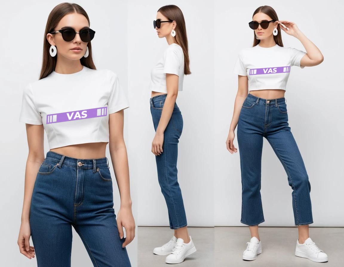 Women's graphic printed white crop top