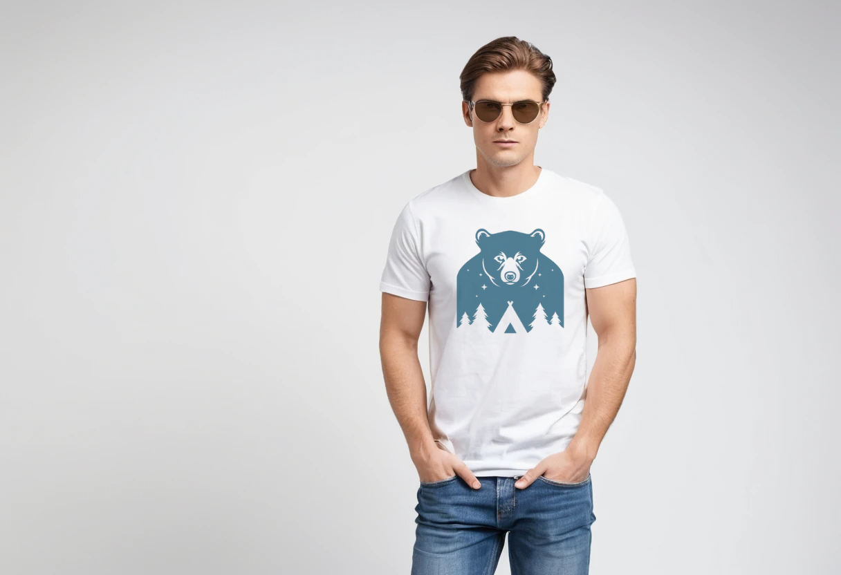 Men's white graphic printed half sleeve t-shirt