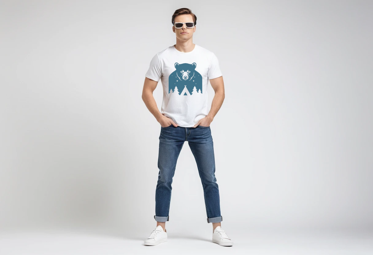 Men's white graphic printed half sleeve t-shirt