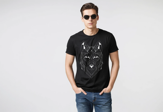 Men's black graphic printed half sleeve t-shirt