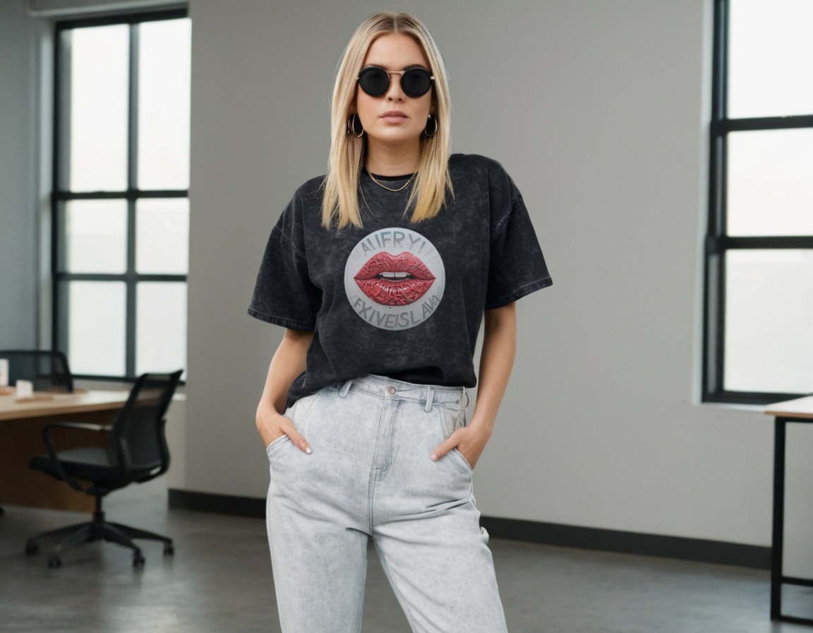 Women's black acid wash oversized t-shirt