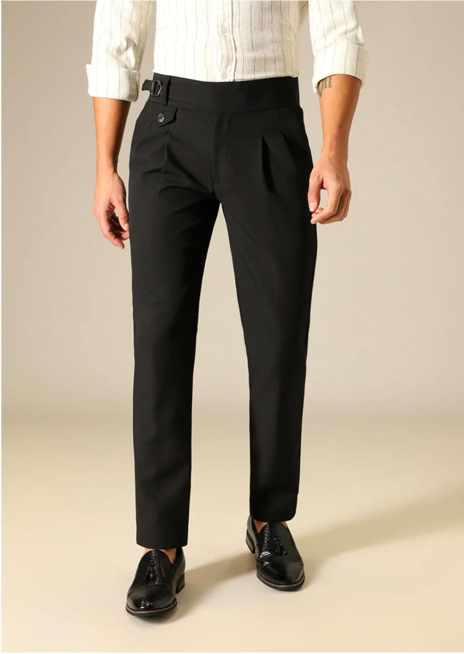 Men's deep black gurkha pant