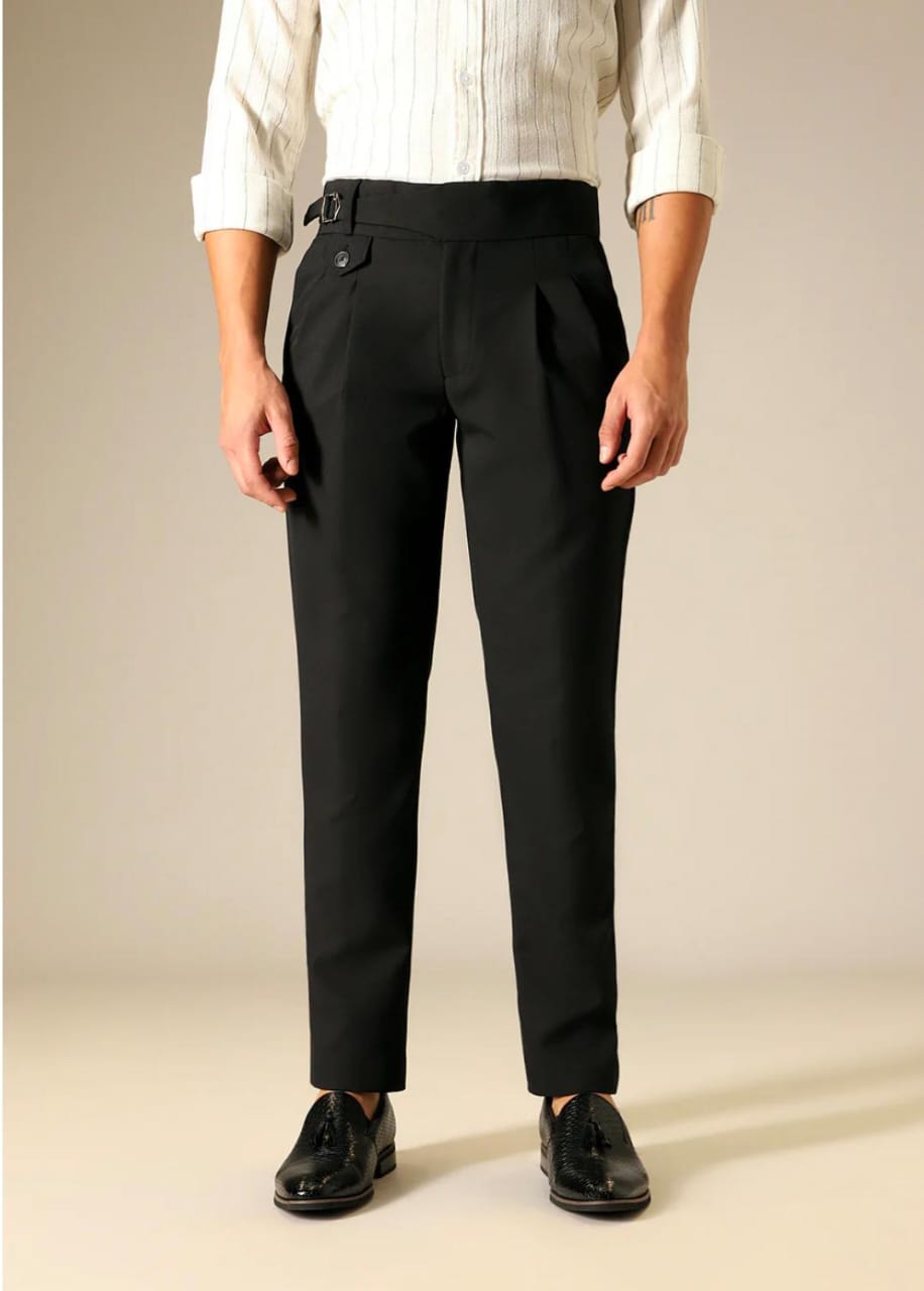Men's deep black gurkha pant