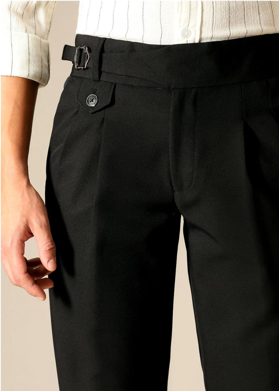 Men's deep black gurkha pant