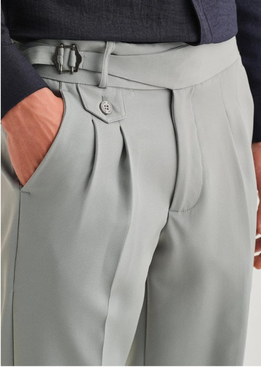 Men's light grey gurkha pant