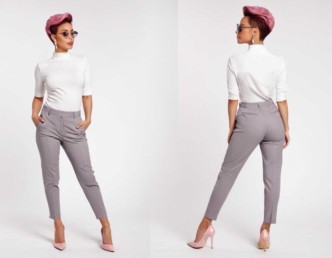 Women's grey cigaratte pant
