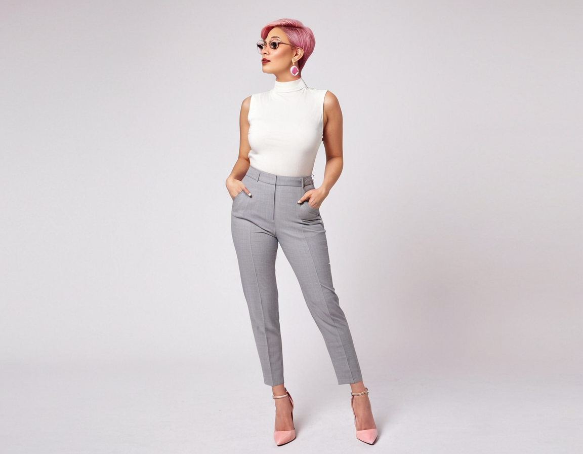 Women's grey cigaratte pant