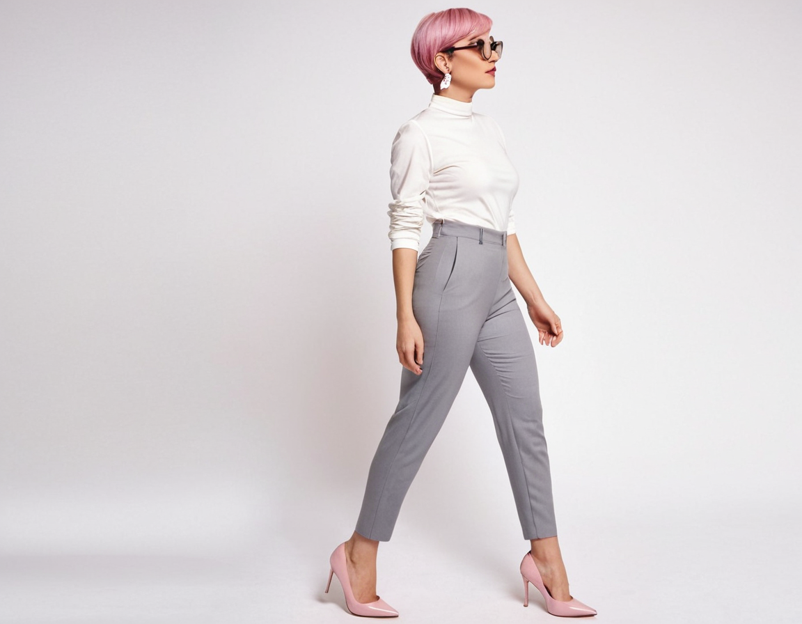 Women's grey cigaratte pant