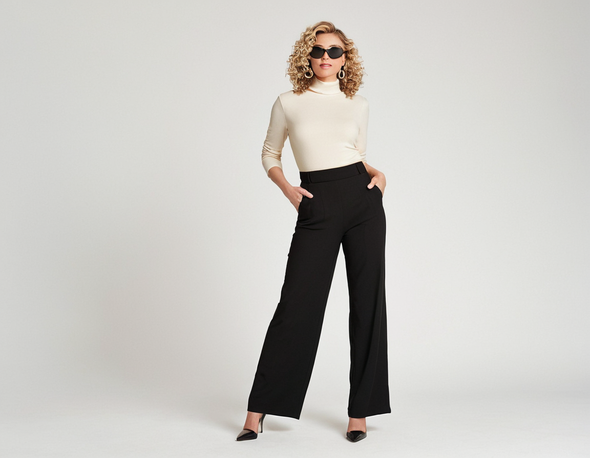 Women's black wide leg pant