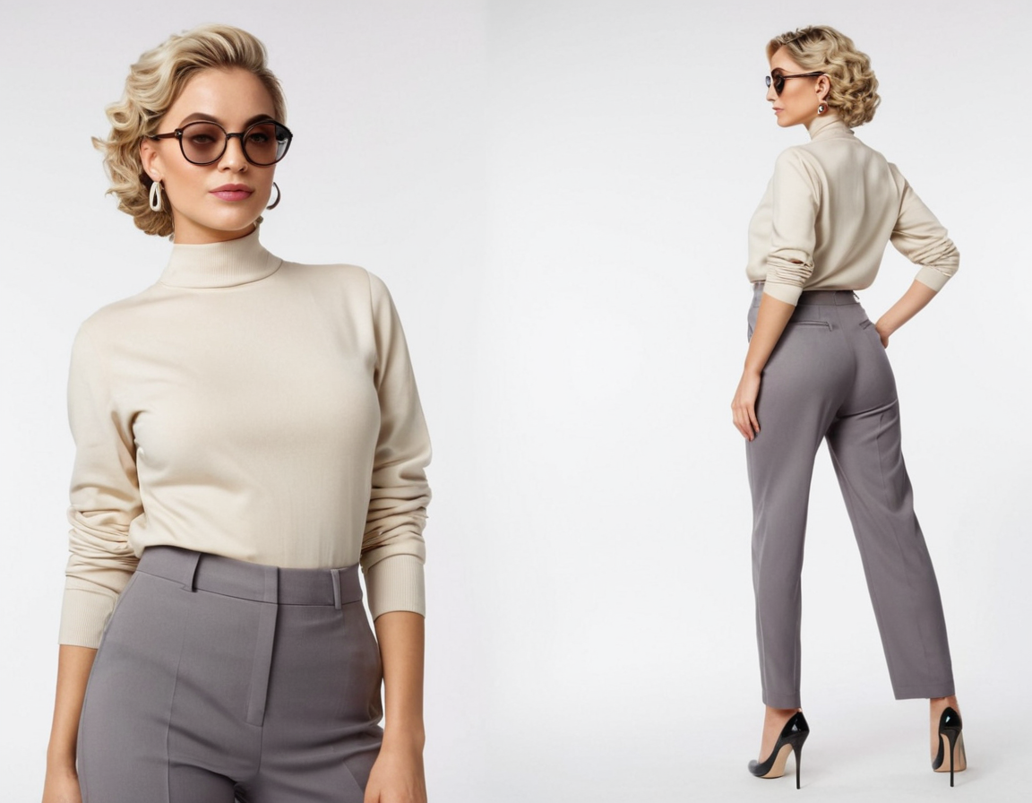 Women's grey straight cut trouser