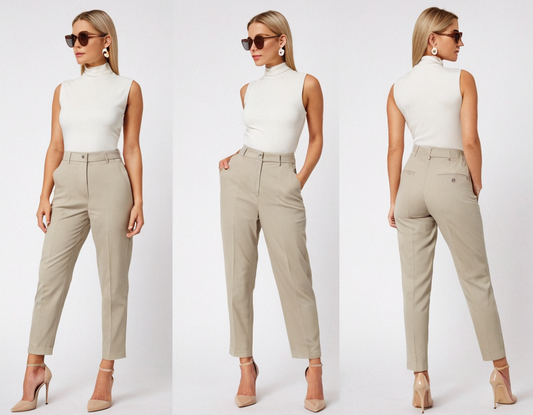 Women's grey slim fit chinos