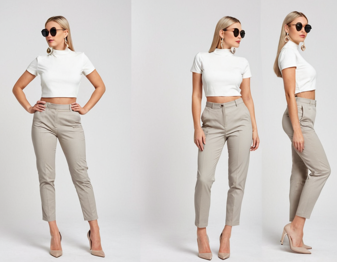 Women's grey slim fit chinos