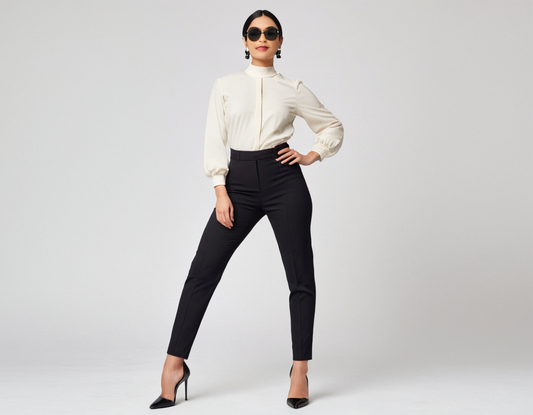 Women's black ankle length trouser