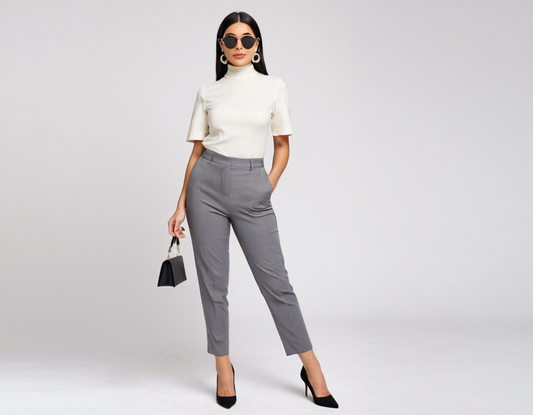 Women's grey ankle length trouser