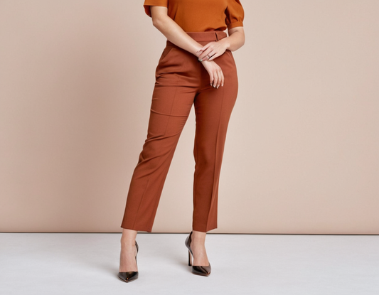 Women's terracotta ankle length trouser