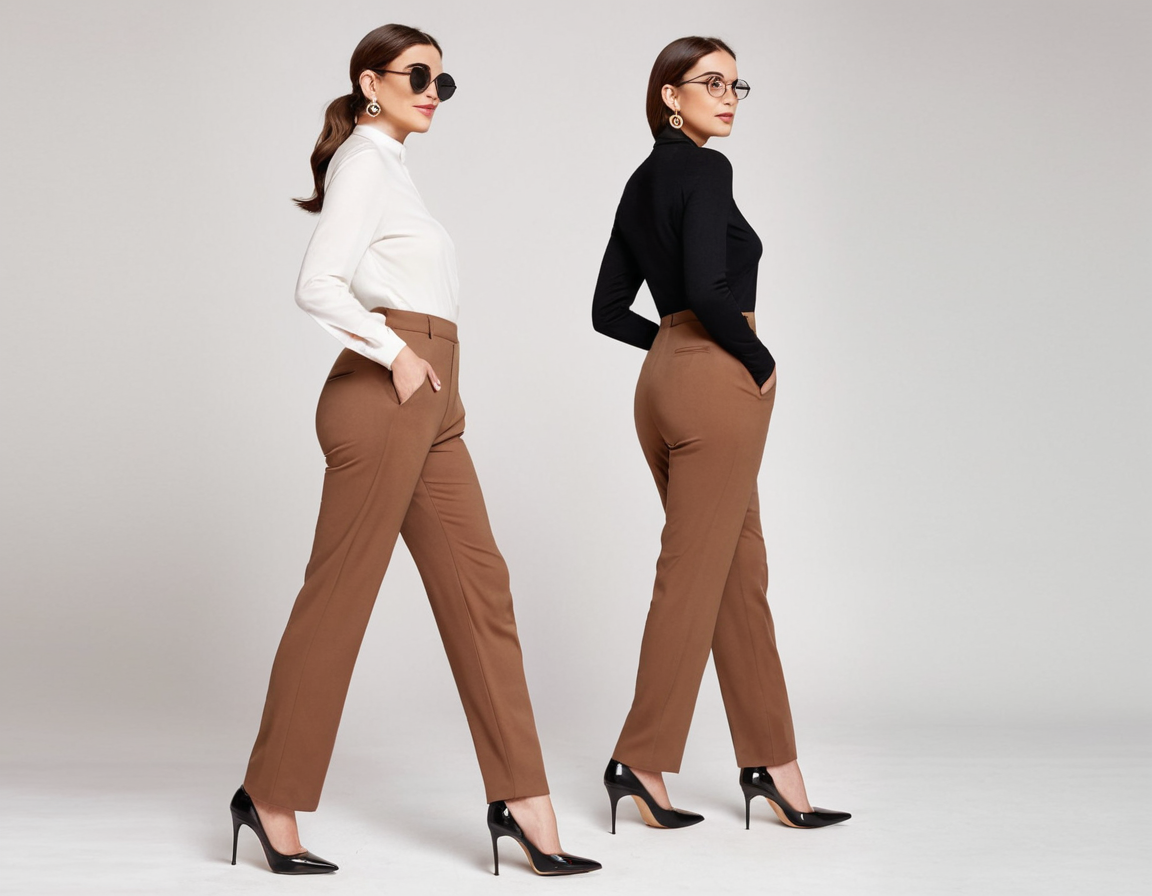 Women's tan ankle length trouser