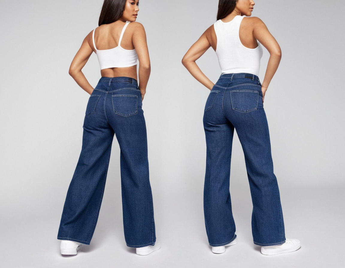 Women's blue baggy jeans