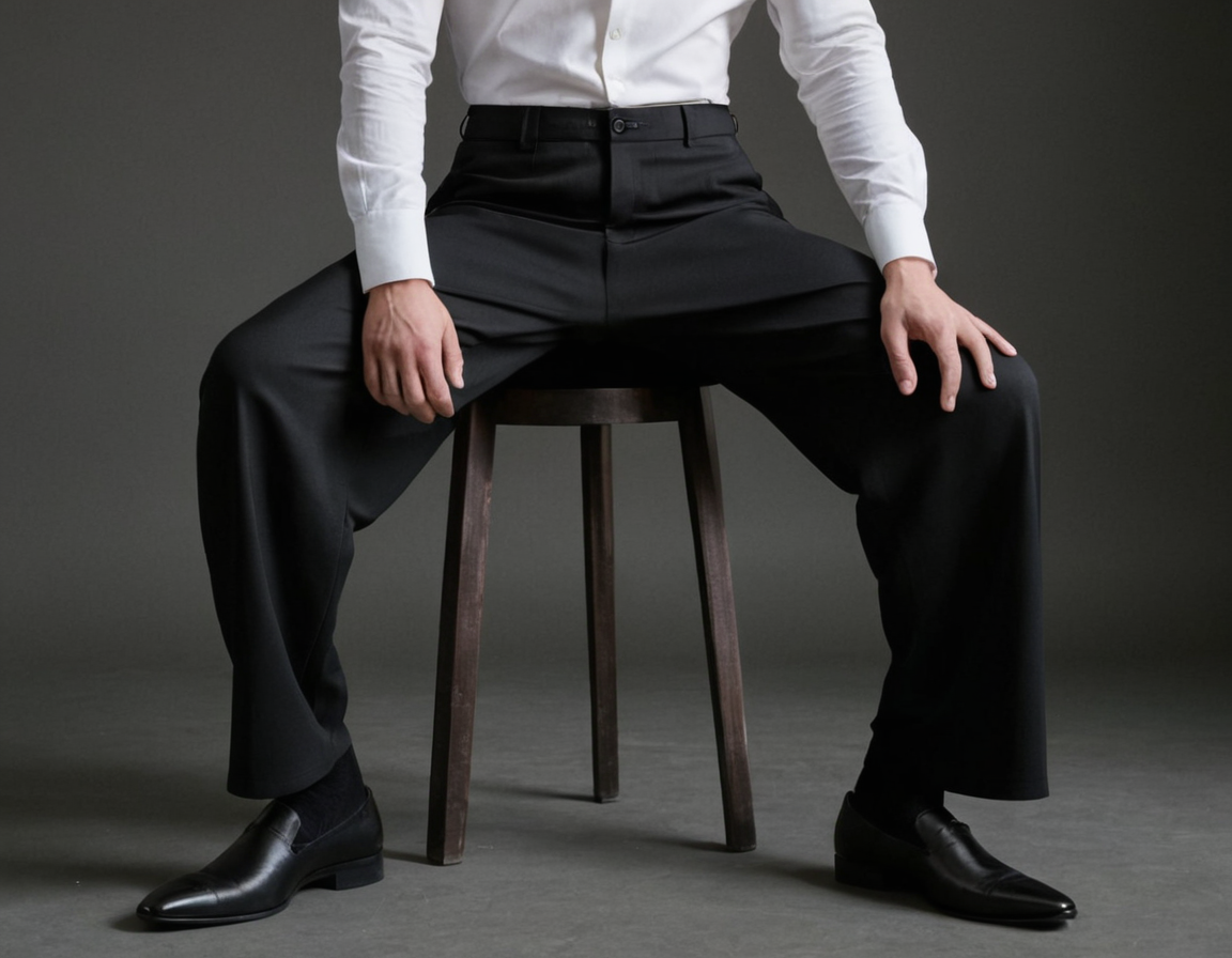 Stretchable Solid Black Korean Pant for men.