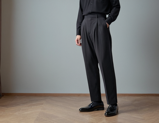 Stretchable Solid Black Korean Pant for men.