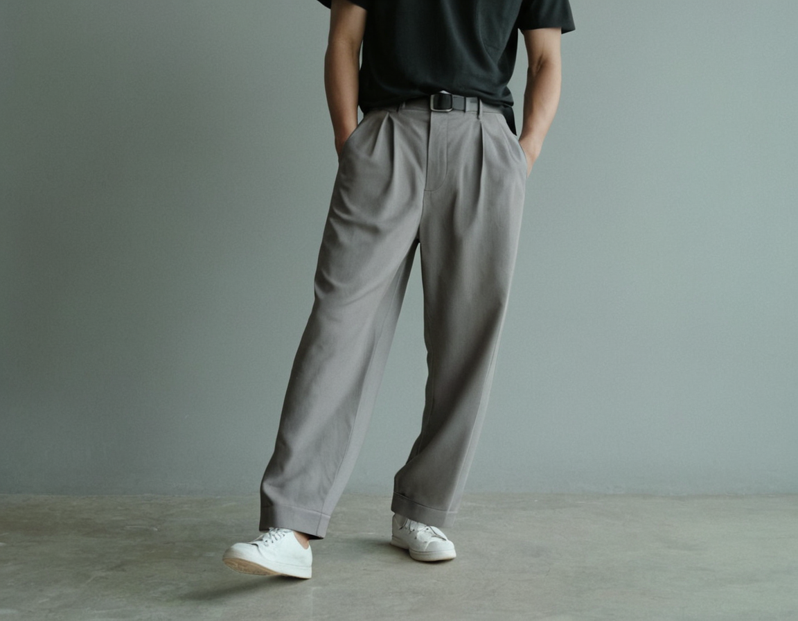 Stretchable Solid grey Korean Pant for men