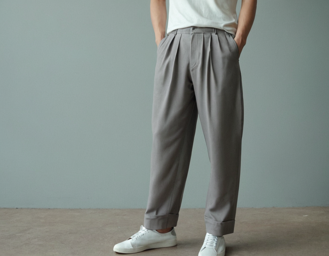 Stretchable Solid grey Korean Pant for men