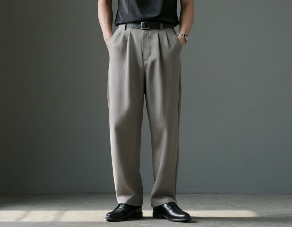 Stretchable Solid grey Korean Pant for men