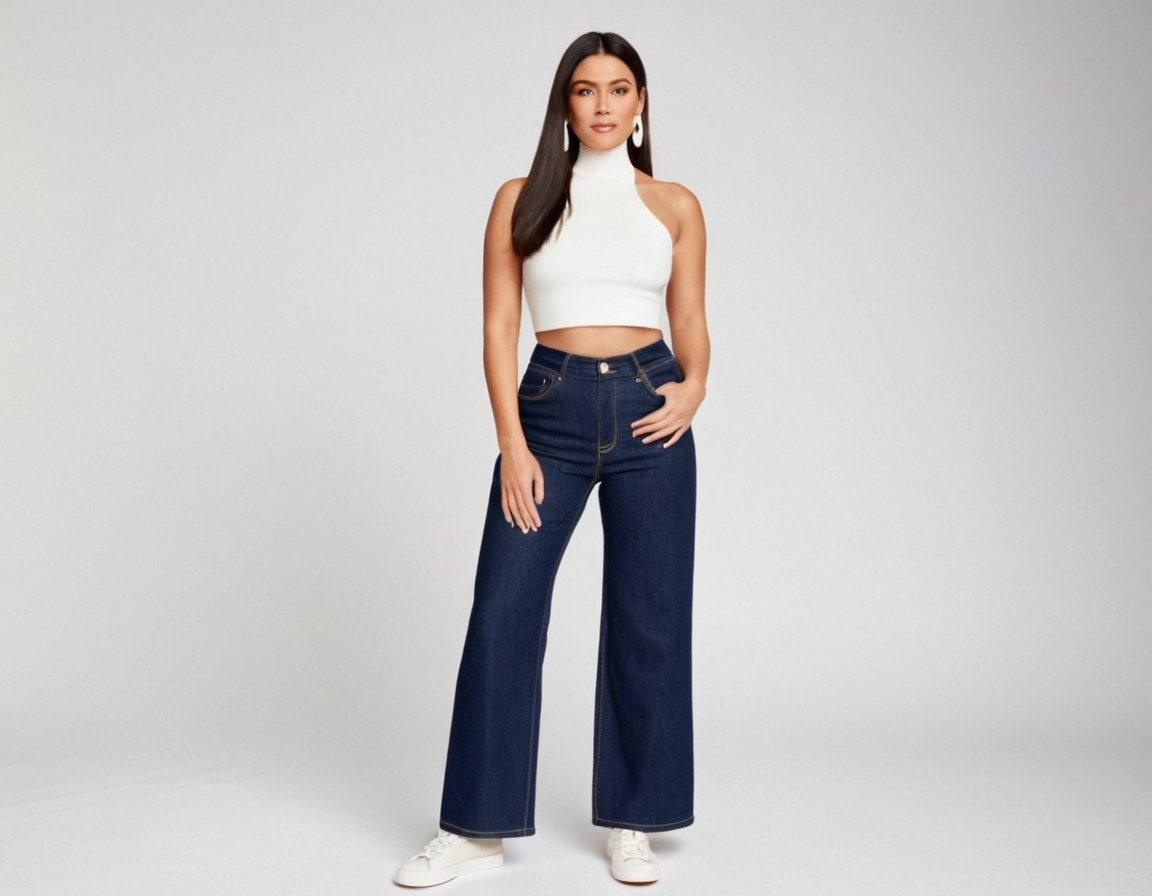 Women's blue baggy jeans