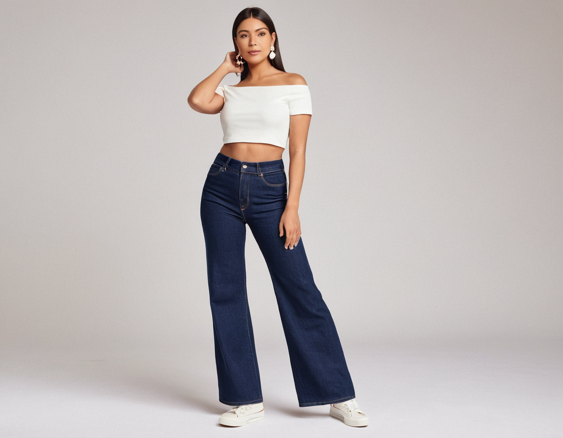 Women's blue baggy jeans