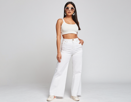 Women's  white baggy jeans