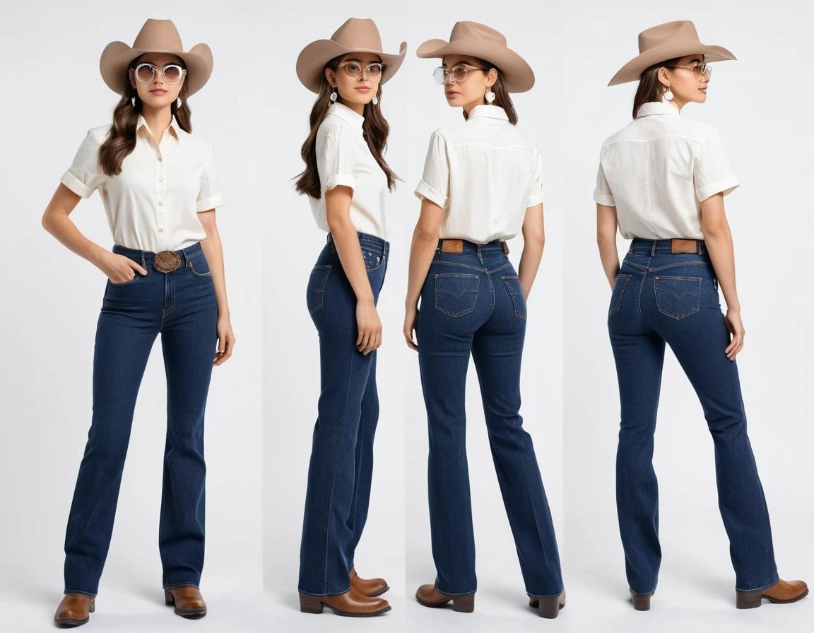 Women's navy blue bootcut jeans