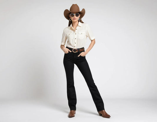 Women's black bootcut jeans