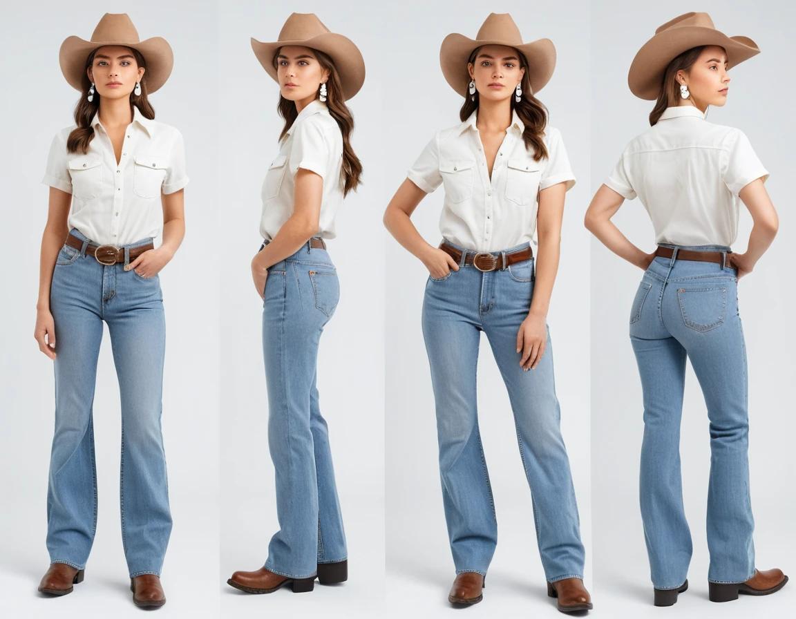 Women's washed blue bootcut jeans