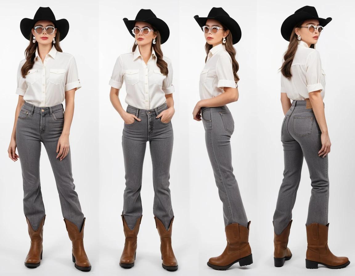 Women's grey bootcut jeans