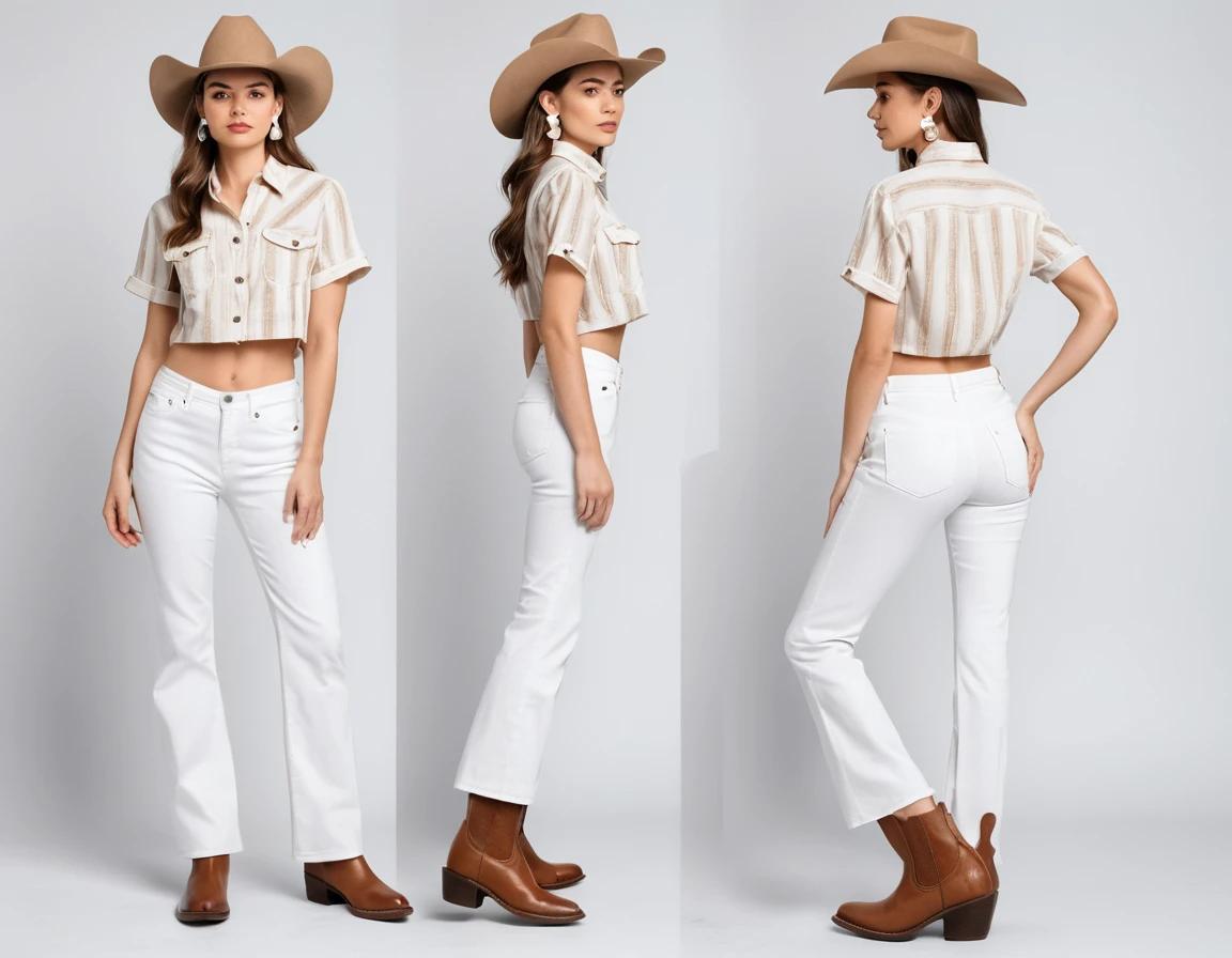 Women's white bootcut jeans